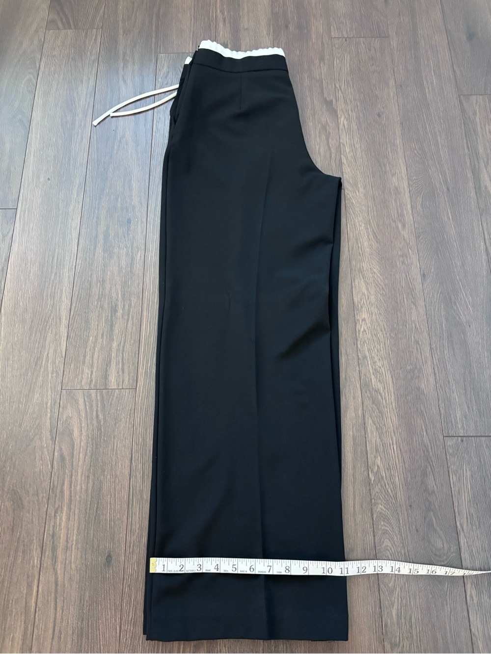 ZARA NWT Black Wide Leg Drawstring Trousers Size Medium - Picture 10 of 12